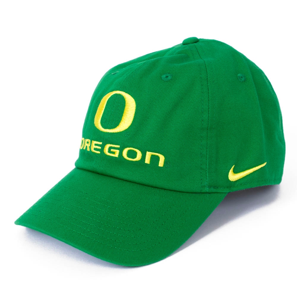 Classic Oregon O, Nike, Green, Curved Bill, Accessories, Unisex, Sideline, Unstructured, Gameday, Adjustable, Hat, 882725